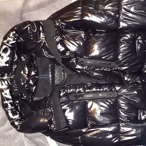 Michael Kors Travel Engineered Black Quilted Nylon Hooded Puffer Jacket Medium